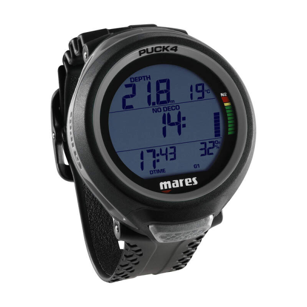 Mares Tauchcomputer Puck 4 - für Luft und Nitrox Black